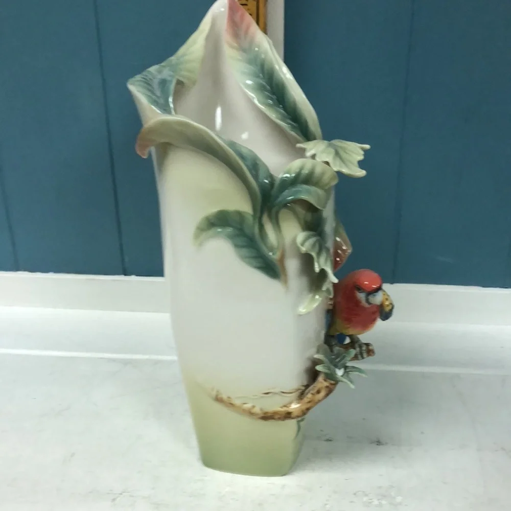 Vintage Franz Collection Paradise Calling Macaw‎ Bird Porcelain 10